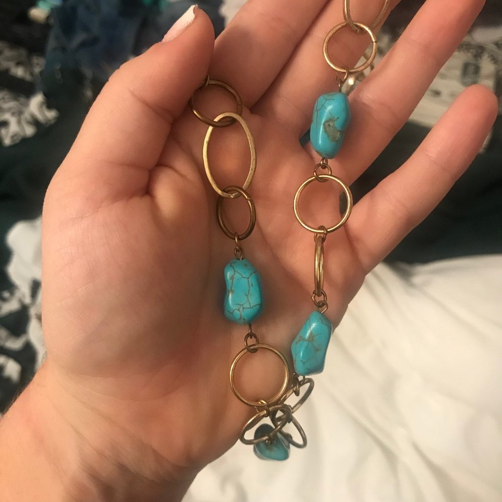 Blue and Gold Long Necklace